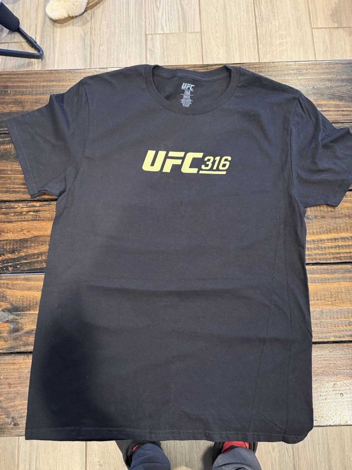 UFC 316 Men's Graphic Print Cotton T-Shirt Black Size M Short Sleeve Unisex T-shirt, Sweatshirt, Hoodie, Long Sleeve Tee - T-Shirt, Sweatshirt, Hoodie