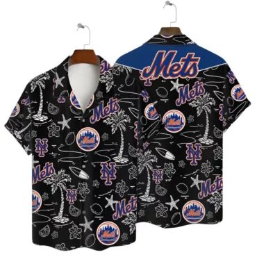 New York Mets Tropical Breeze Hawaiian Shirt Unisex T-shirt, Sweatshirt, Hoodie, Long Sleeve Tee - T-Shirt, Sweatshirt, Hoodie
