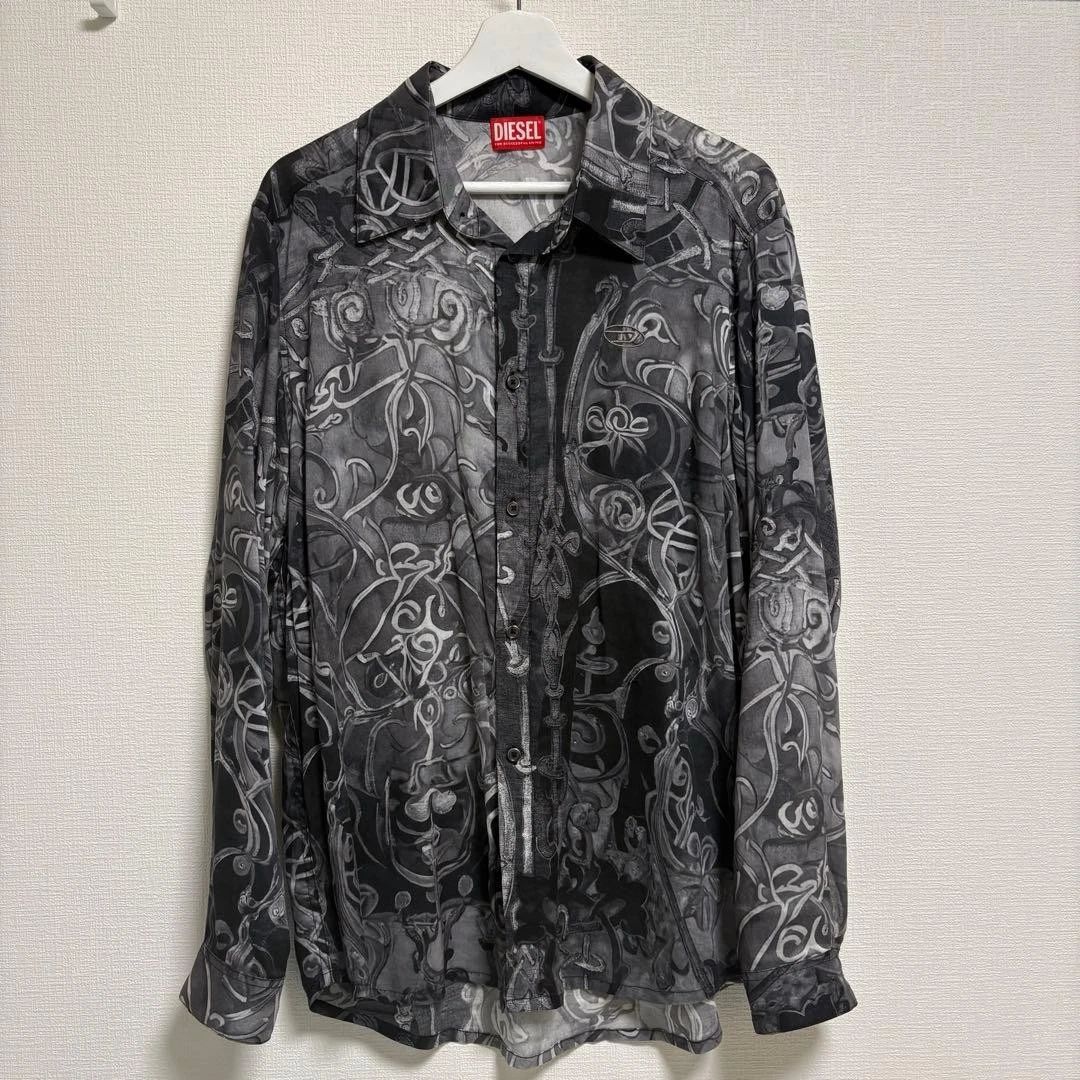 Diesel Long Sleeve Shirt Black/Gray Size 48 New Japan Unisex T-shirt, Sweatshirt, Hoodie, Long Sleeve Tee - T-Shirt, Sweatshirt, Hoodie