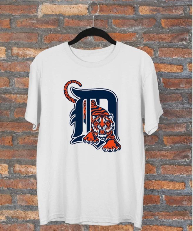 Detroit Tigers Logo Baseball Men T-shirt White Short Sleeve All Size Unisex T-shirt, Sweatshirt, Hoodie, Long Sleeve Tee - T-Shirt, Sweatshirt, Hoodie