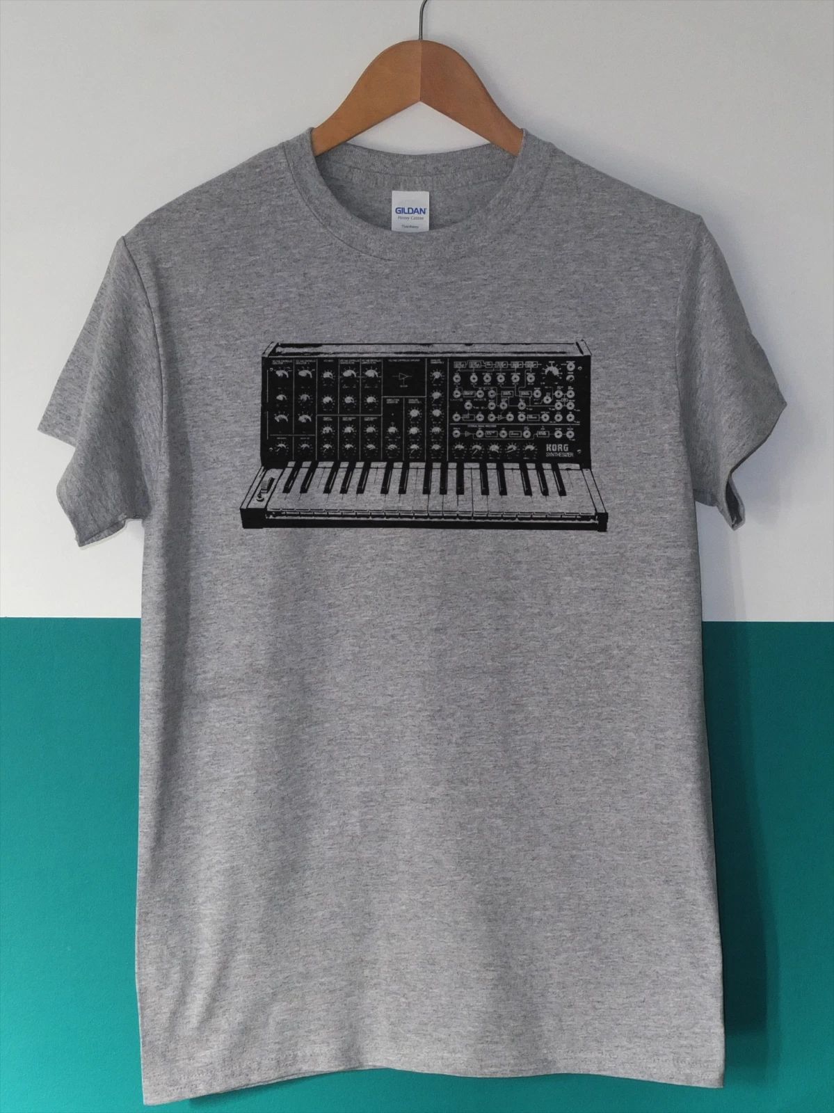 Synthesizer, MS-20, KORG, retro, electronic, Aphex Twin inspired - Men's T-SHIRT Unisex T-shirt, Sweatshirt, Hoodie, Long Sleeve Tee - T-Shirt, Sweatshirt, Hoodie