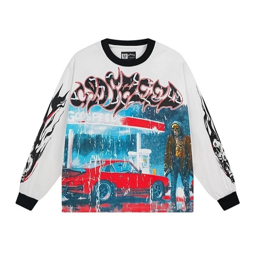 Long-sleeved t-shirt in a trendy street style rock retro design Unisex T-shirt, Sweatshirt, Hoodie, Long Sleeve Tee - T-Shirt, Sweatshirt, Hoodie