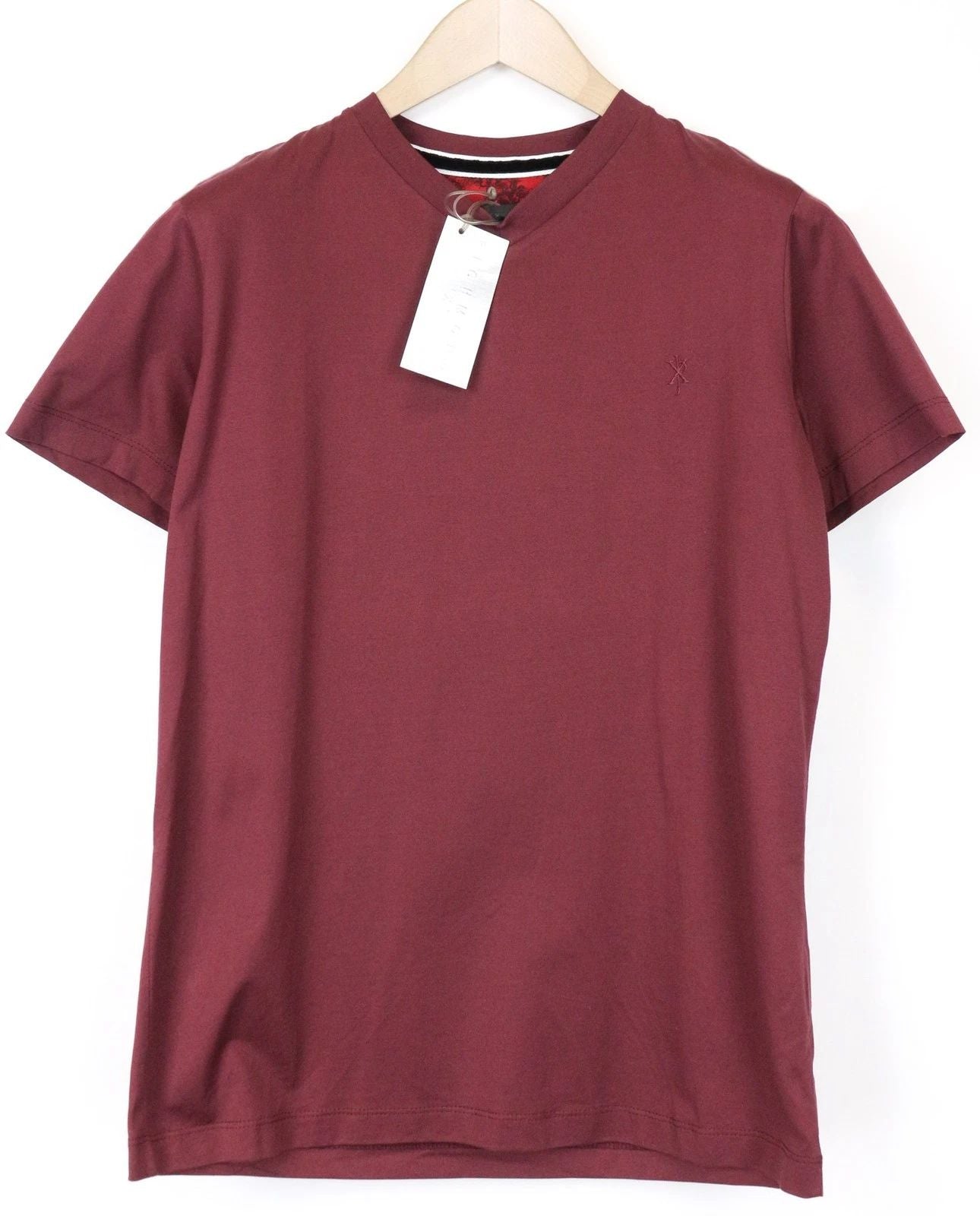 Richmond Men's T-Shirt L Dark Red Cotton Short Sleeve Pullover V-Neck Top Unisex T-shirt, Sweatshirt, Hoodie, Long Sleeve Tee - T-Shirt, Sweatshirt, Hoodie