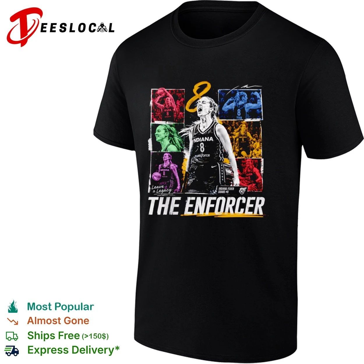 Sophie Cunningham Indiana Fever The Enforcer Leave a Legacy Guard 8 T-shirt Unisex T-shirt, Sweatshirt, Hoodie, Long Sleeve Tee - T-Shirt, Sweatshirt, Hoodie