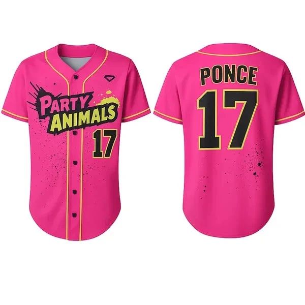 #17 ponce Party Animals BASEBALL SHIRT All sizes S to 6XL US1362 Unisex T-shirt, Sweatshirt, Hoodie, Long Sleeve Tee - T-Shirt, Sweatshirt, Hoodie