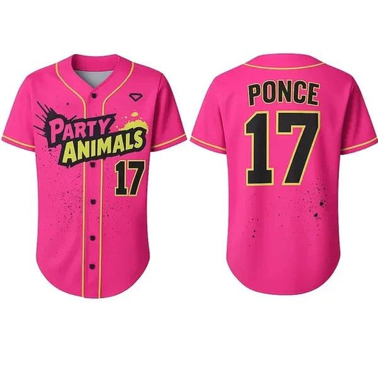 #17 ponce Party Animals BASEBALL SHIRT All sizes S to 6XL US1362 Unisex T-shirt, Sweatshirt, Hoodie, Long Sleeve Tee - T-Shirt, Sweatshirt, Hoodie