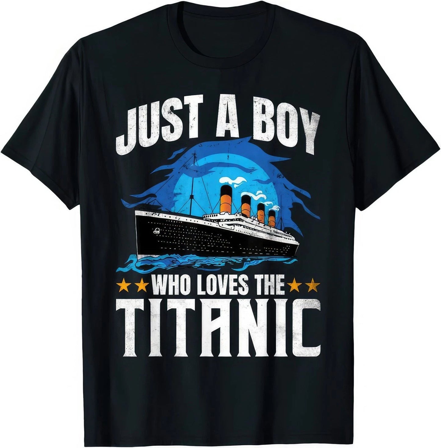 Just A Boy Who Loves RMS Titanic Ship History Fan Graphic T Shirt Unisex T-shirt, Sweatshirt, Hoodie, Long Sleeve Tee - T-Shirt, Sweatshirt, Hoodie