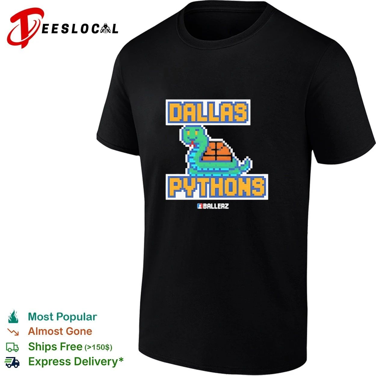 Dallas Pythons Ballerz basketball pixel art T-shirt Unisex T-shirt, Sweatshirt, Hoodie, Long Sleeve Tee - T-Shirt, Sweatshirt, Hoodie