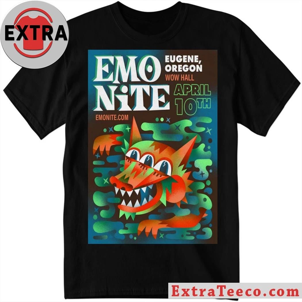 Emo Nite 4 10 2026 Eugene OR Poster Shirt Unisex T-shirt, Sweatshirt, Hoodie, Long Sleeve Tee - T-Shirt, Sweatshirt, Hoodie