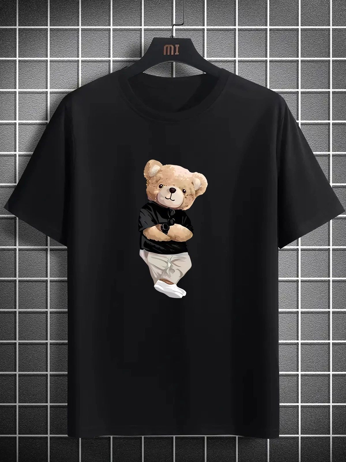 Cute Teddy Bear Graphic T-Shirt Men Funny Cartoon Casual Street Tee Unisex T-shirt, Sweatshirt, Hoodie, Long Sleeve Tee - T-Shirt, Sweatshirt, Hoodie