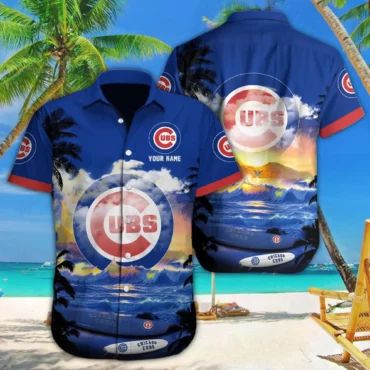 Personalized Chicago Cubs Ocean Breeze Hawaiian Shirt Unisex T-shirt, Sweatshirt, Hoodie, Long Sleeve Tee - T-Shirt, Sweatshirt, Hoodie