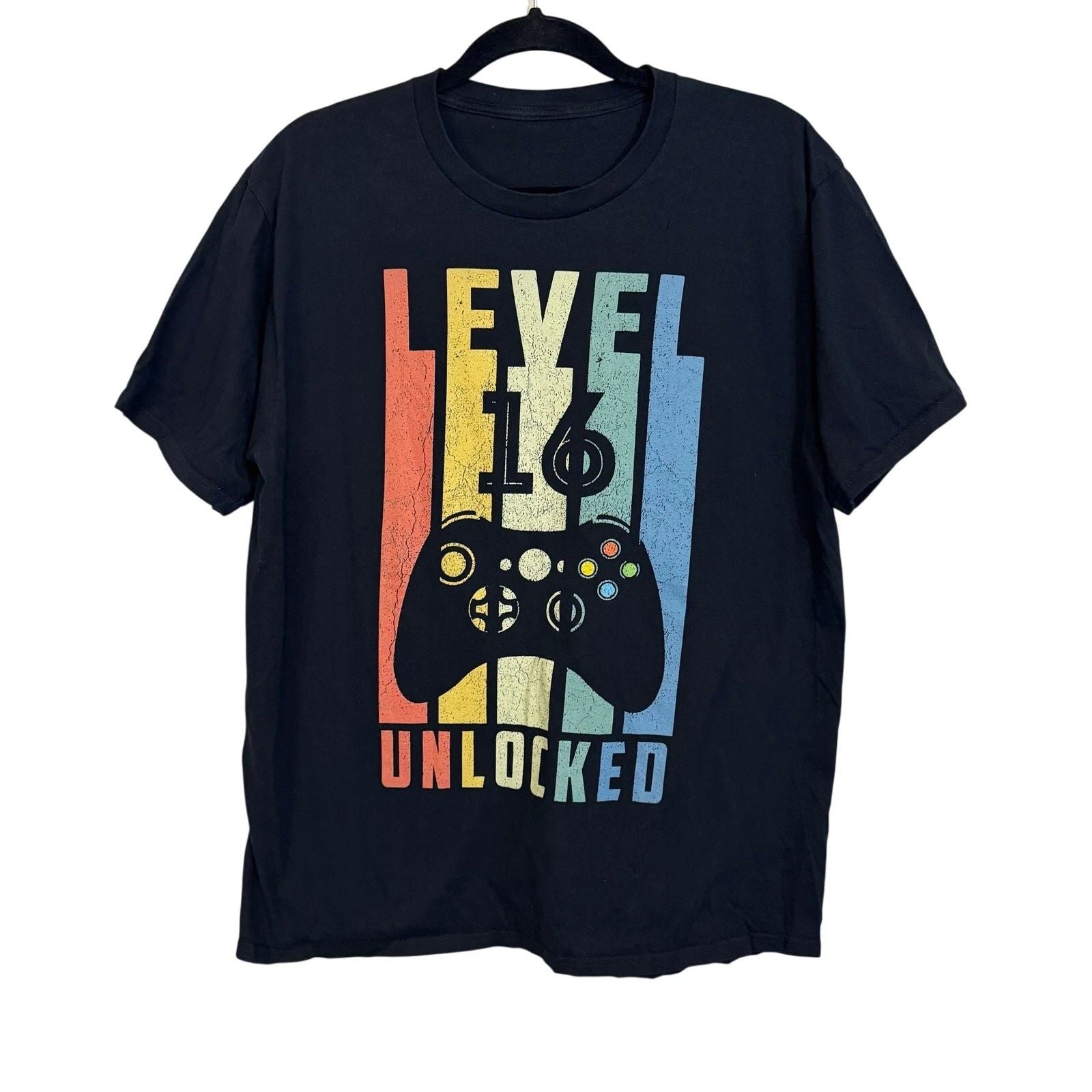 Level 16 Unlocked Shirt L/XL Black Casual Simple Everyday Graphic Streetwear Unisex T-shirt, Sweatshirt, Hoodie, Long Sleeve Tee - T-Shirt, Sweatshirt, Hoodie