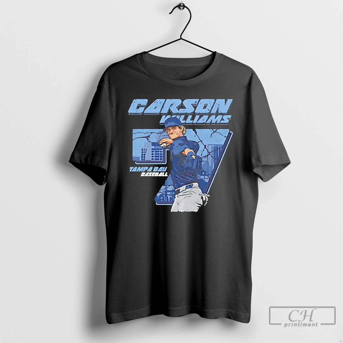 Premium Carson Williams Tampa Bay Rays Player Number Art T Shirts Unisex T-shirt, Sweatshirt, Hoodie, Long Sleeve Tee - T-Shirt, Sweatshirt, Hoodie