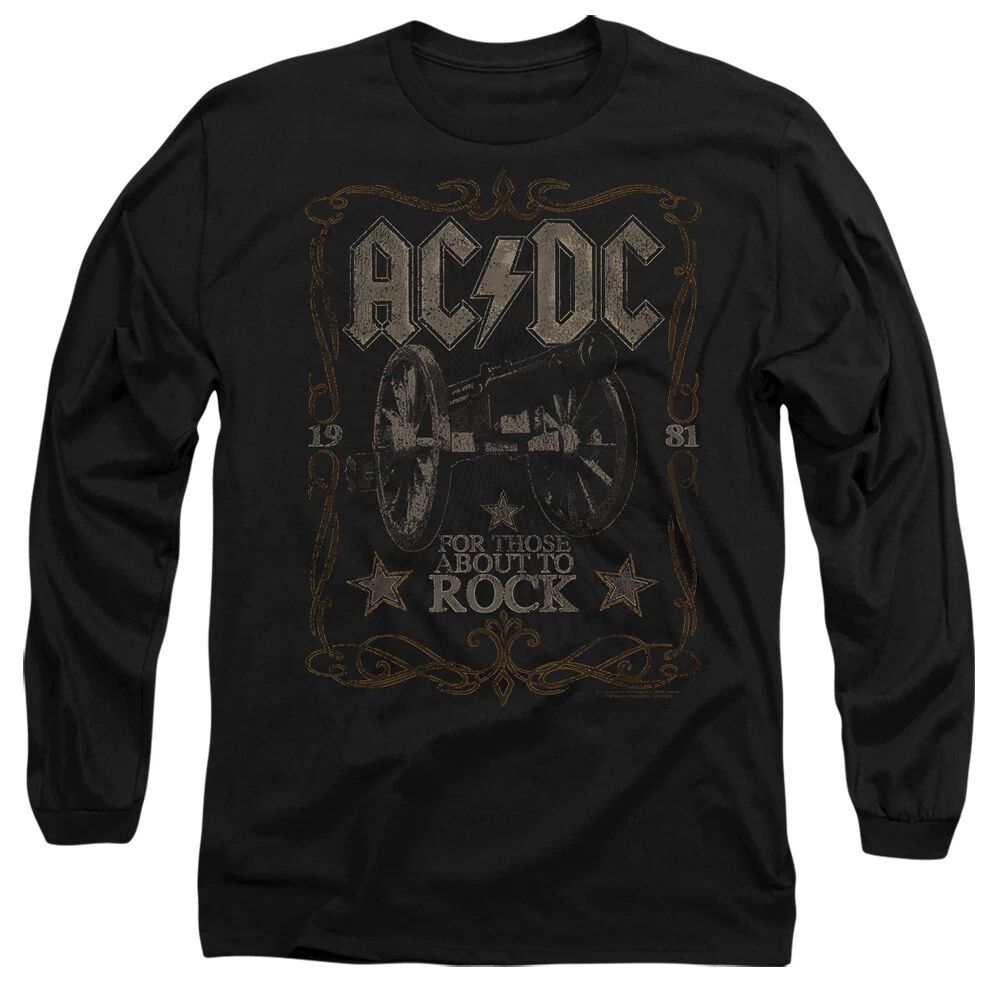 ACDC Rock Label Mens Long Sleeve T-Shirt, Black Unisex T-shirt, Sweatshirt, Hoodie, Long Sleeve Tee - T-Shirt, Sweatshirt, Hoodie