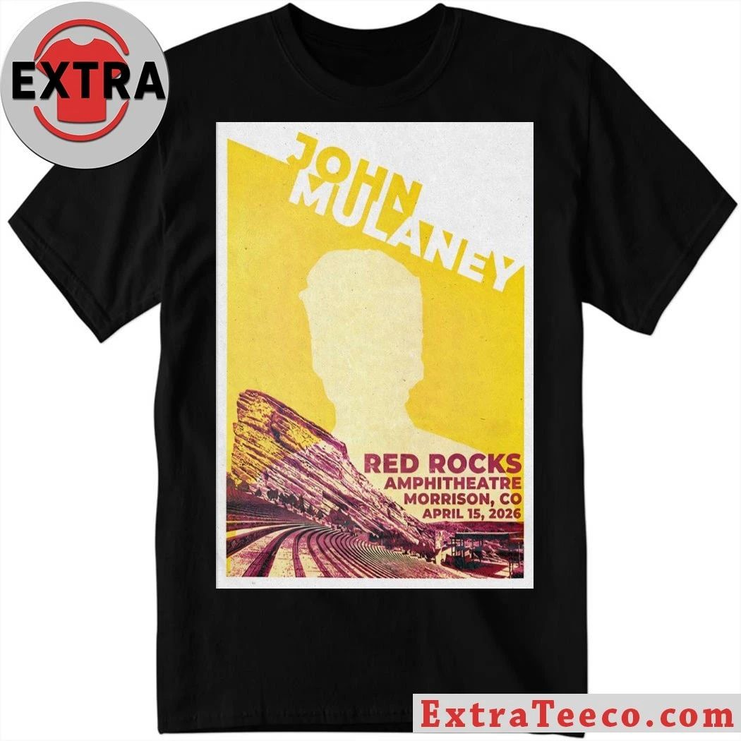 John Mulaney Apr 15 2026 Red Rocks Amphitheatre Show Poster Shirt Unisex T-shirt, Sweatshirt, Hoodie, Long Sleeve Tee - T-Shirt, Sweatshirt, Hoodie