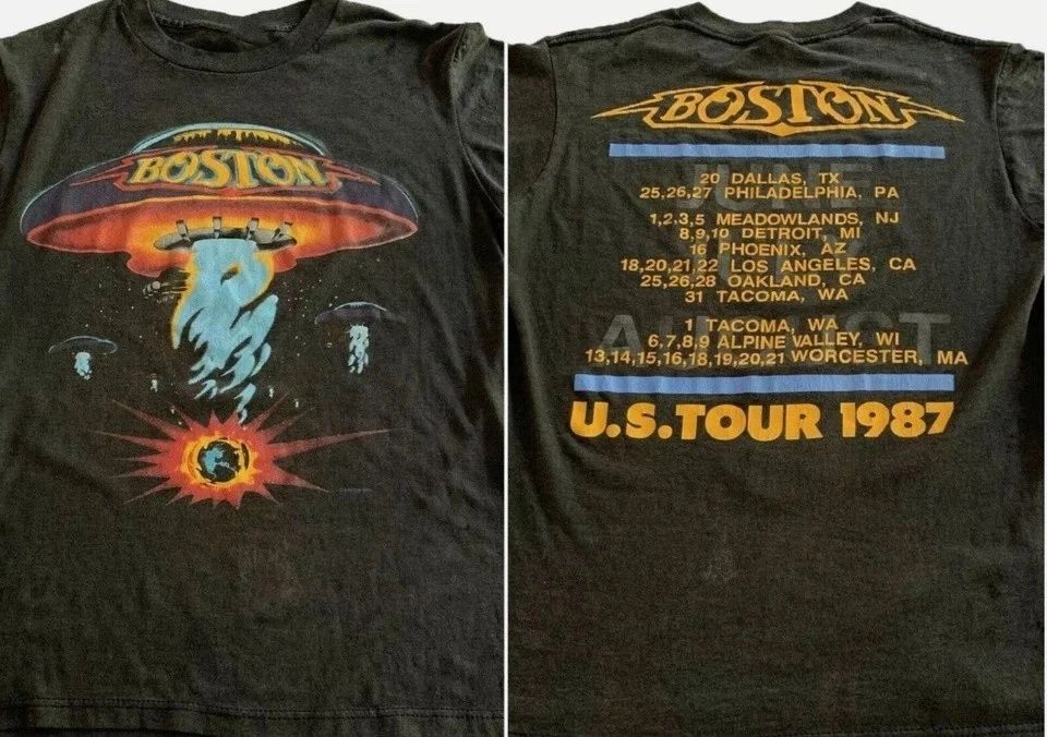 VINTAGE BOSTON ROCK BAND CONCERT TOUR SHIRT 1987 T-SHIRT LIMITED Unisex T-shirt, Sweatshirt, Hoodie, Long Sleeve Tee - T-Shirt, Sweatshirt, Hoodie