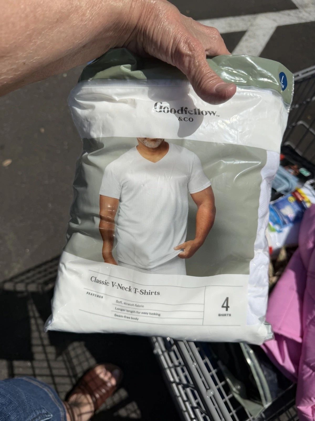 T-Shirt Mens V-Neck White Only 3 In Open  Package Goodfellow Brand Large Unisex T-shirt, Sweatshirt, Hoodie, Long Sleeve Tee - T-Shirt, Sweatshirt, Hoodie