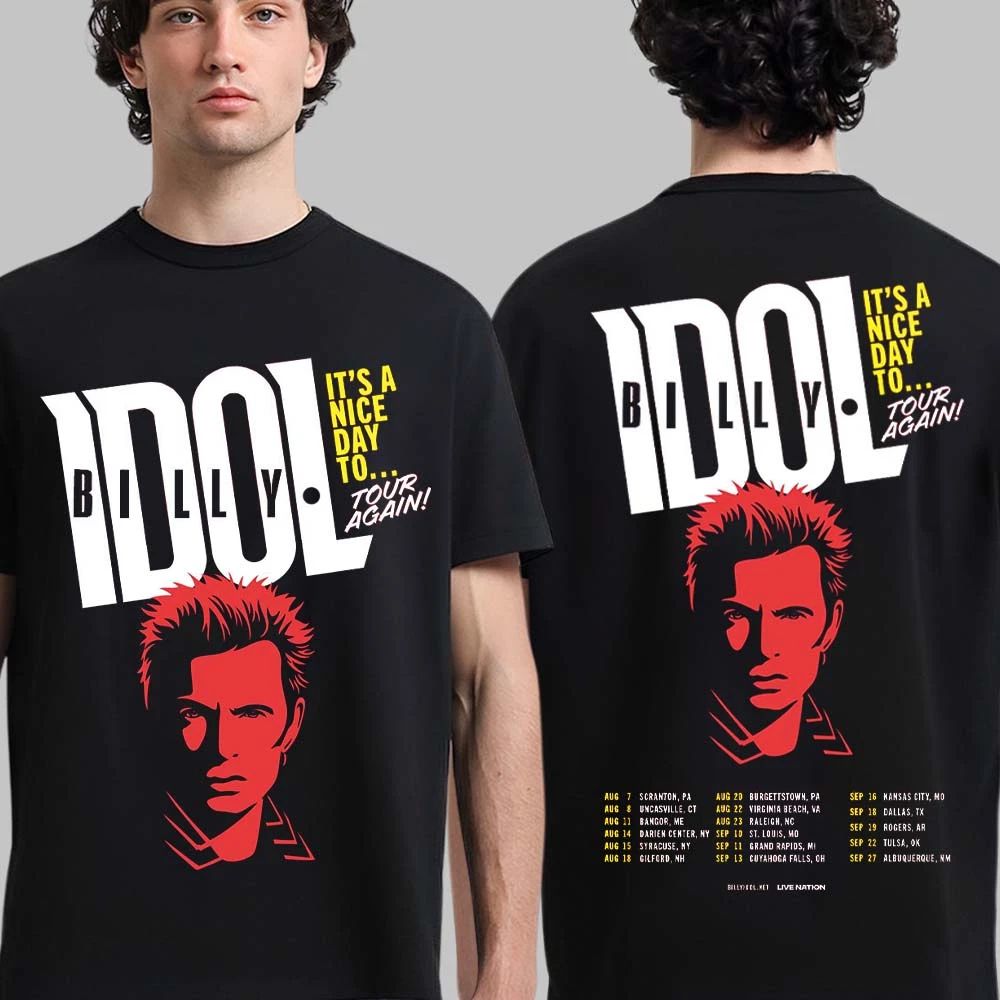 Billy Idol Its A Nice Day To Tour Again 2026 North America Summer T-Shirt Unisex T-shirt, Sweatshirt, Hoodie, Long Sleeve Tee - T-Shirt, Sweatshirt, Hoodie