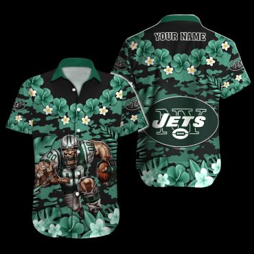 Personalized New York Jets Floral Camo Hawaiian Shirt Unisex T-shirt, Sweatshirt, Hoodie, Long Sleeve Tee - T-Shirt, Sweatshirt, Hoodie