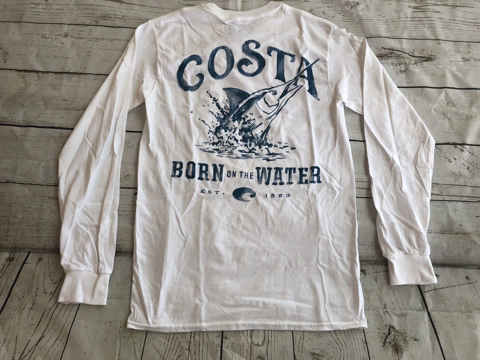 Costa Del Mar Costa Baja Long Sleeve T-Shirt, White , Small Born On The Water Unisex T-shirt, Sweatshirt, Hoodie, Long Sleeve Tee - T-Shirt, Sweatshirt, Hoodie