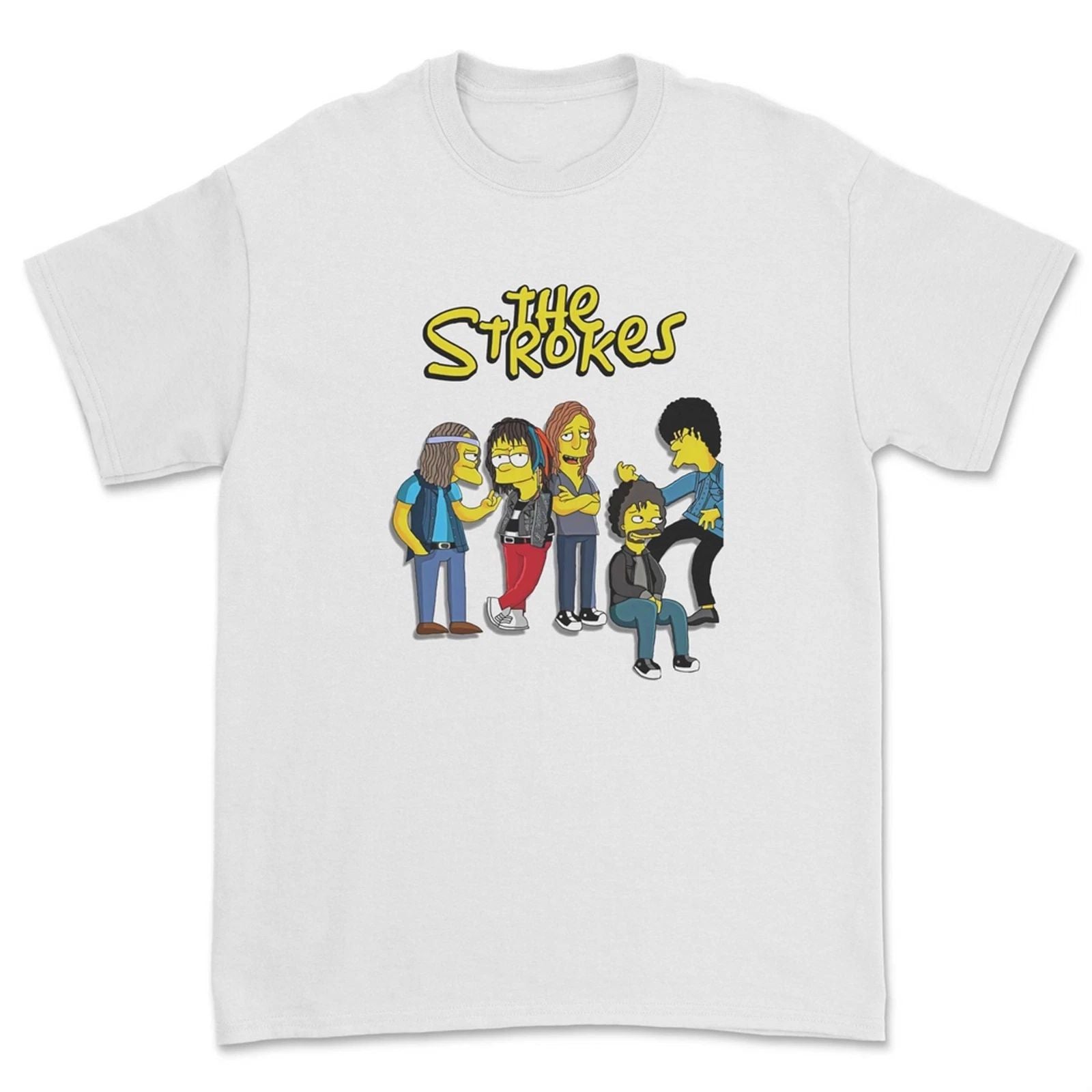 The Strokes simpsons Funny T-shirt white short sleeve All sizes XX215 Unisex T-shirt, Sweatshirt, Hoodie, Long Sleeve Tee - T-Shirt, Sweatshirt, Hoodie