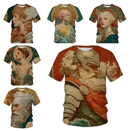 3D Print Women Men Short Sleeve T-shirt Casual Tee Tops Greek Mythology Trendy Unisex T-shirt, Sweatshirt, Hoodie, Long Sleeve Tee - T-Shirt, Sweatshirt, Hoodie