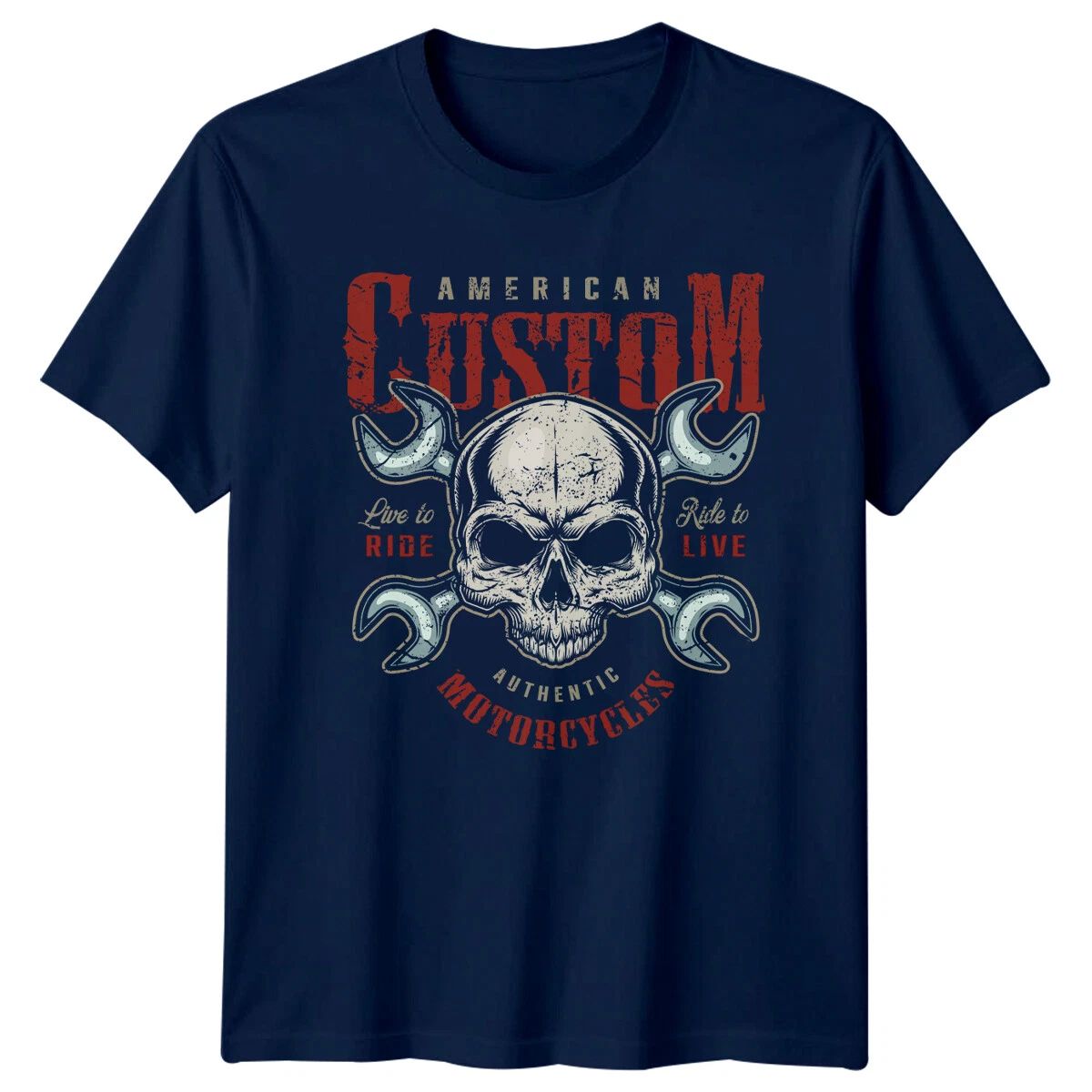 American Custom Motorcycles Skull Mens T-Shirt Womens Tee Graphic Unisex Top -a Unisex T-shirt, Sweatshirt, Hoodie, Long Sleeve Tee - T-Shirt, Sweatshirt, Hoodie