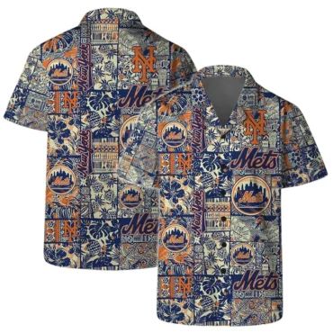 New York Mets Beachside Spirit Hawaiian Shirt Unisex T-shirt, Sweatshirt, Hoodie, Long Sleeve Tee - T-Shirt, Sweatshirt, Hoodie