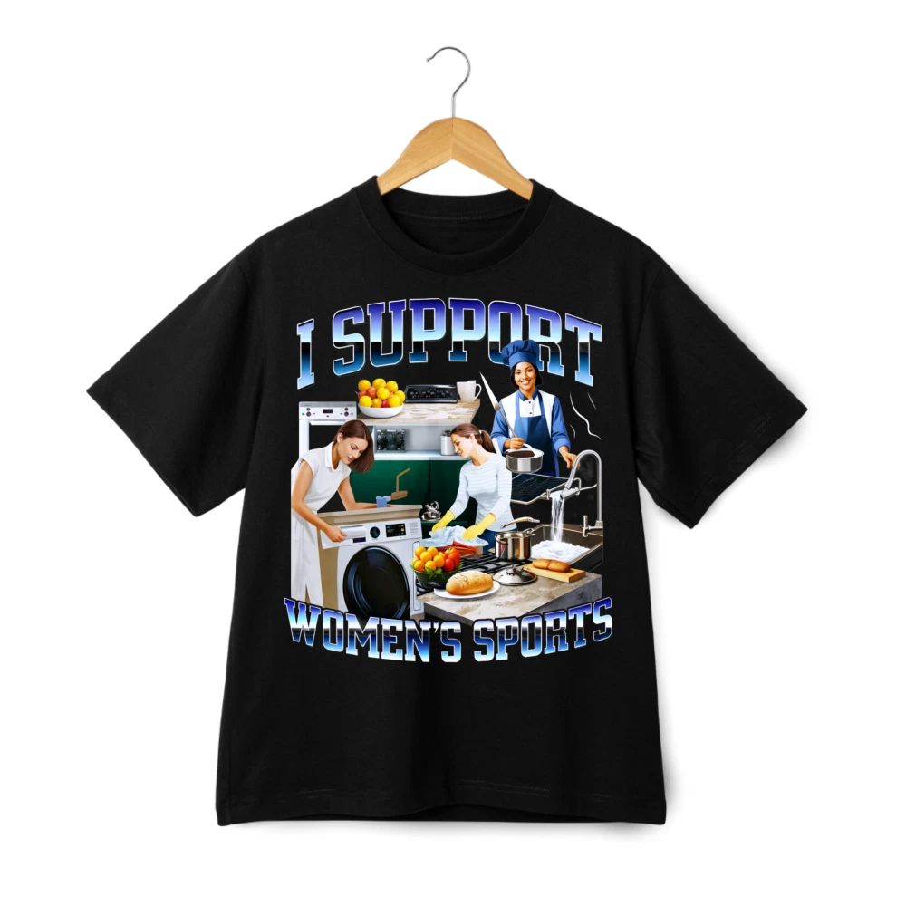 I Support Women's Sports Parody Print T-Shirt, Humorous Advocacy Casual Tee Unisex T-shirt, Sweatshirt, Hoodie, Long Sleeve Tee - T-Shirt, Sweatshirt, Hoodie