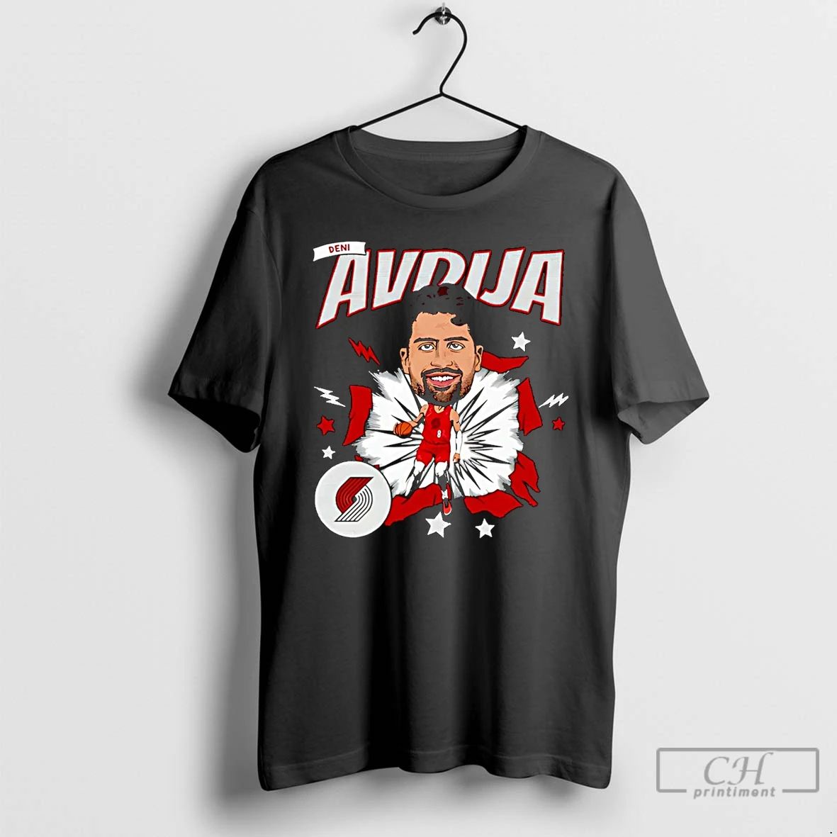 Premium Deni Avdija Portland Trail Blazers Caricature Christmas T Shirts Unisex T-shirt, Sweatshirt, Hoodie, Long Sleeve Tee - T-Shirt, Sweatshirt, Hoodie