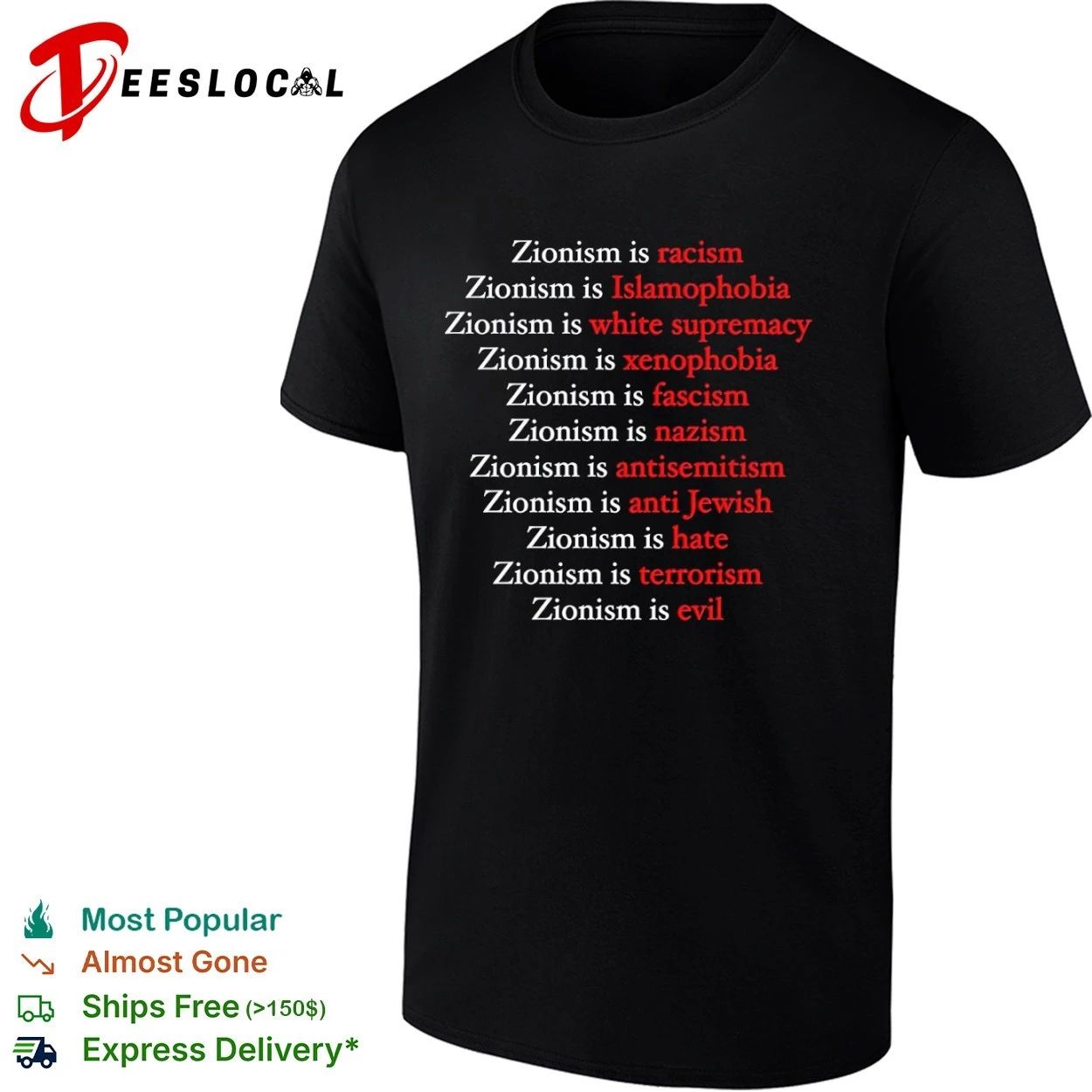 Zionism Is Racism Islamophobia White Supremacy Xenophobia Fascism Nazism Antisemitism Hate Evil T-shirt - T-Shirt, Sweatshirt, Hoodie