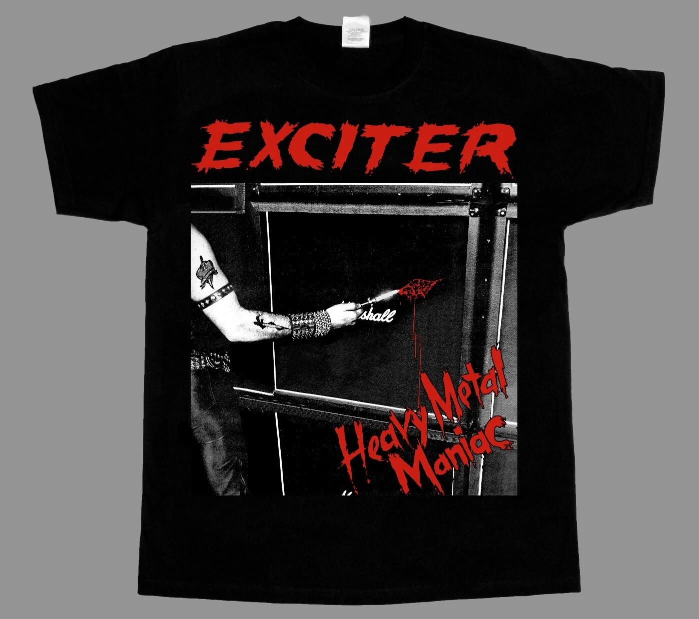 EXCITER HEAVY METAL MANIAC'83 NEW BLACK SHORT/LONG SLEEVE T-SHIRT S-345XL Unisex T-shirt, Sweatshirt, Hoodie, Long Sleeve Tee - T-Shirt, Sweatshirt, Hoodie