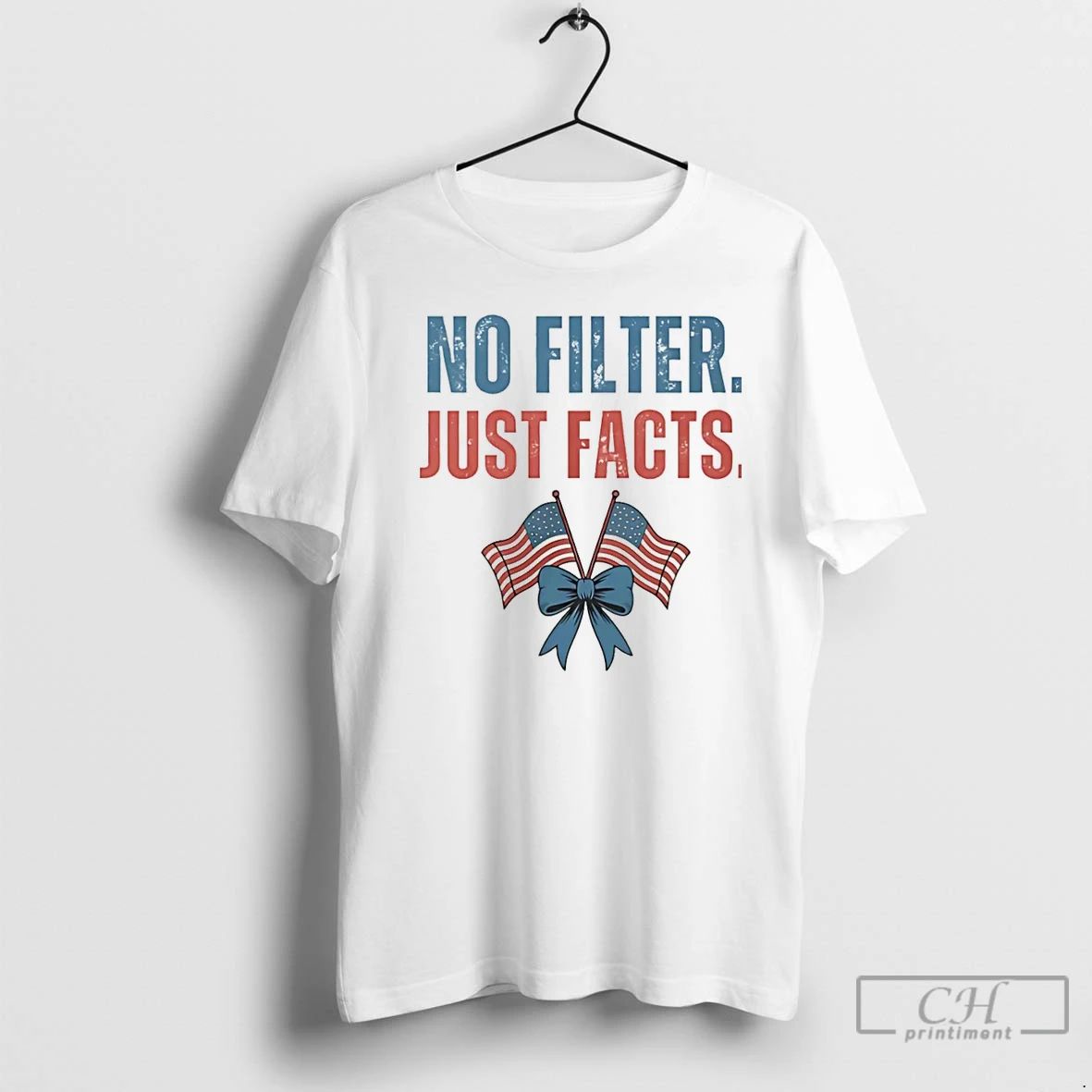 Premium No Filter Just Facts Usa Flag Christmas T Shirts Unisex T-shirt, Sweatshirt, Hoodie, Long Sleeve Tee - T-Shirt, Sweatshirt, Hoodie