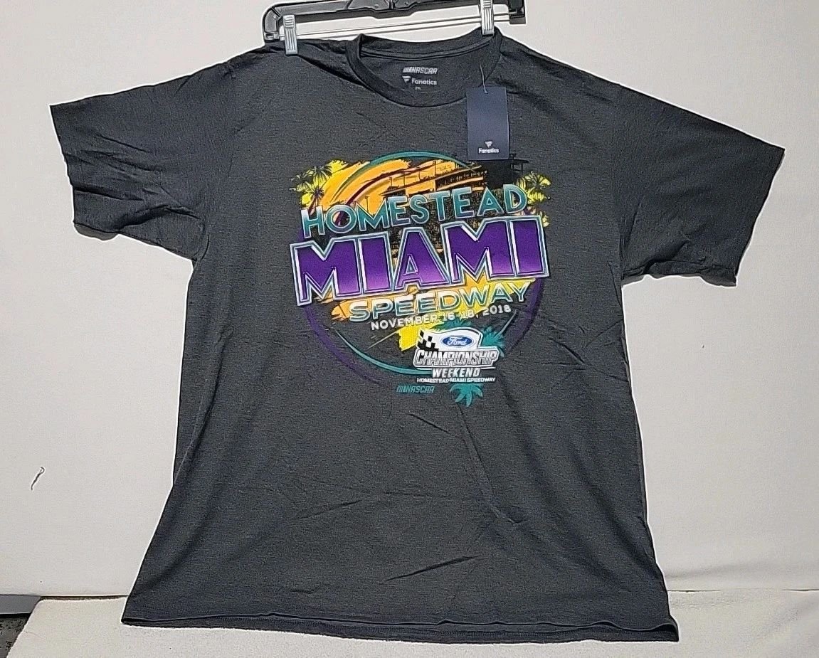 Nascar Fanatics Tee 2018 Homestead Miami Championship Racing T Shirt Size 2XL Unisex T-shirt, Sweatshirt, Hoodie, Long Sleeve Tee - T-Shirt, Sweatshirt, Hoodie