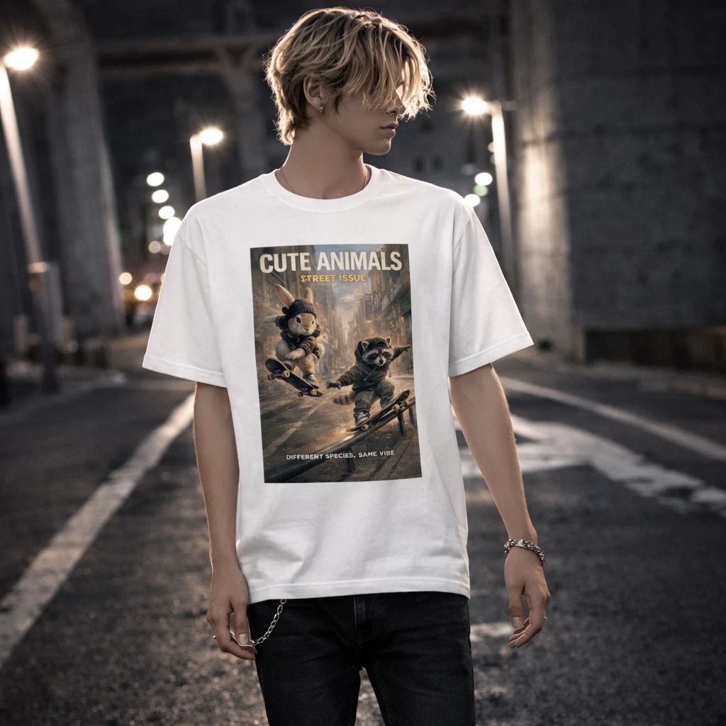 Shinora Urban Animal Graphic T-Shirt Men Streetwear Skate Art Cotton Casual Unisex T-shirt, Sweatshirt, Hoodie, Long Sleeve Tee - T-Shirt, Sweatshirt, Hoodie