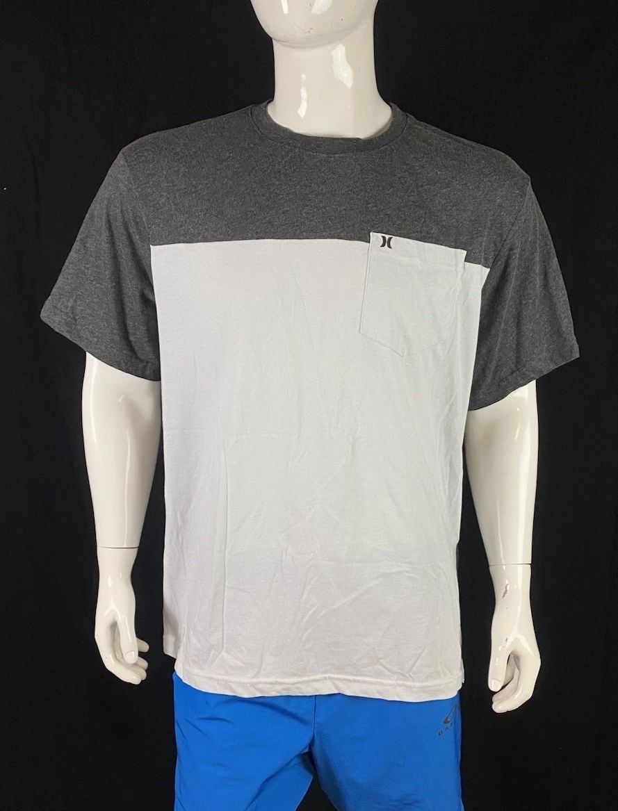 Hurley Colorblock NEW White and Gray Pocket T Shirt, Men's Size XL Unisex T-shirt, Sweatshirt, Hoodie, Long Sleeve Tee - T-Shirt, Sweatshirt, Hoodie