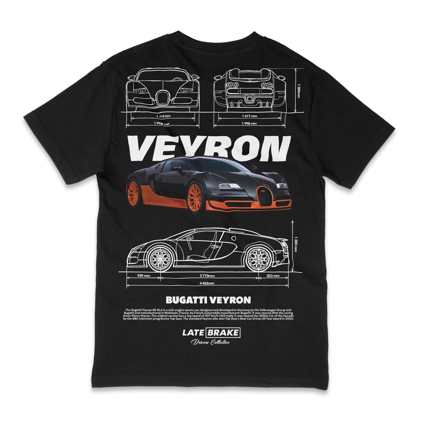 Veyron Drivers Collective Late Brake Supercar T-Shirt Unisex T-shirt, Sweatshirt, Hoodie, Long Sleeve Tee - T-Shirt, Sweatshirt, Hoodie