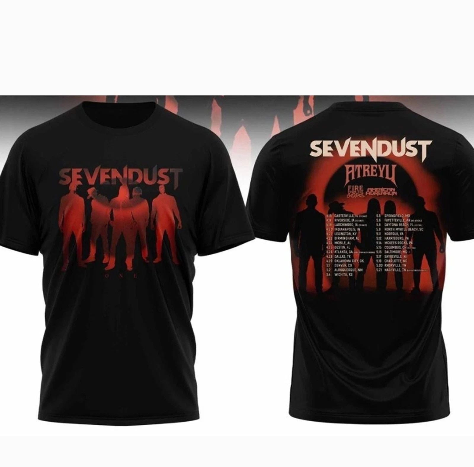 Sale! Sevendust New Album ONE and Spring 2026 US Tour Reprint Unisex T-shirt, Sweatshirt, Hoodie, Long Sleeve Tee - T-Shirt, Sweatshirt, Hoodie