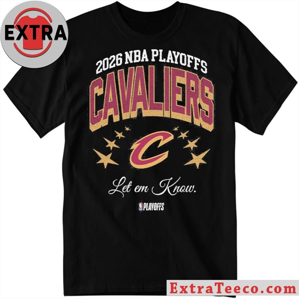 Stadium Essentials Black CAVS NBA Let Em Know Playoffs 2026 Logo T-Shirt Unisex T-shirt, Sweatshirt, Hoodie, Long Sleeve Tee - T-Shirt, Sweatshirt, Hoodie
