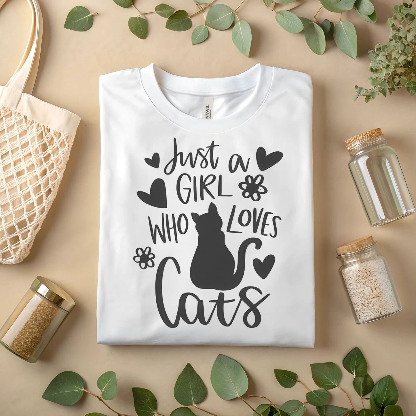 Just a Girl Who Loves Cats Cute Cat Lover Graphic Tee, Cat Mom Gift A150 Unisex T-shirt, Sweatshirt, Hoodie, Long Sleeve Tee - T-Shirt, Sweatshirt, Hoodie