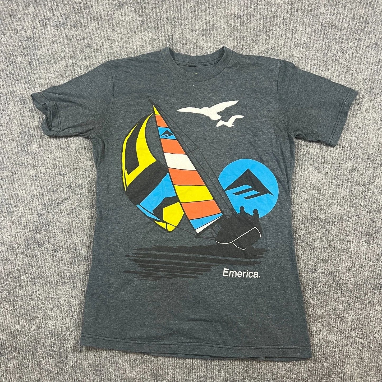 Emerica T Shirt Mens Medium Charcoal Gray Cotton Windsurf Graphic Everyday Wear Unisex T-shirt, Sweatshirt, Hoodie, Long Sleeve Tee - T-Shirt, Sweatshirt, Hoodie