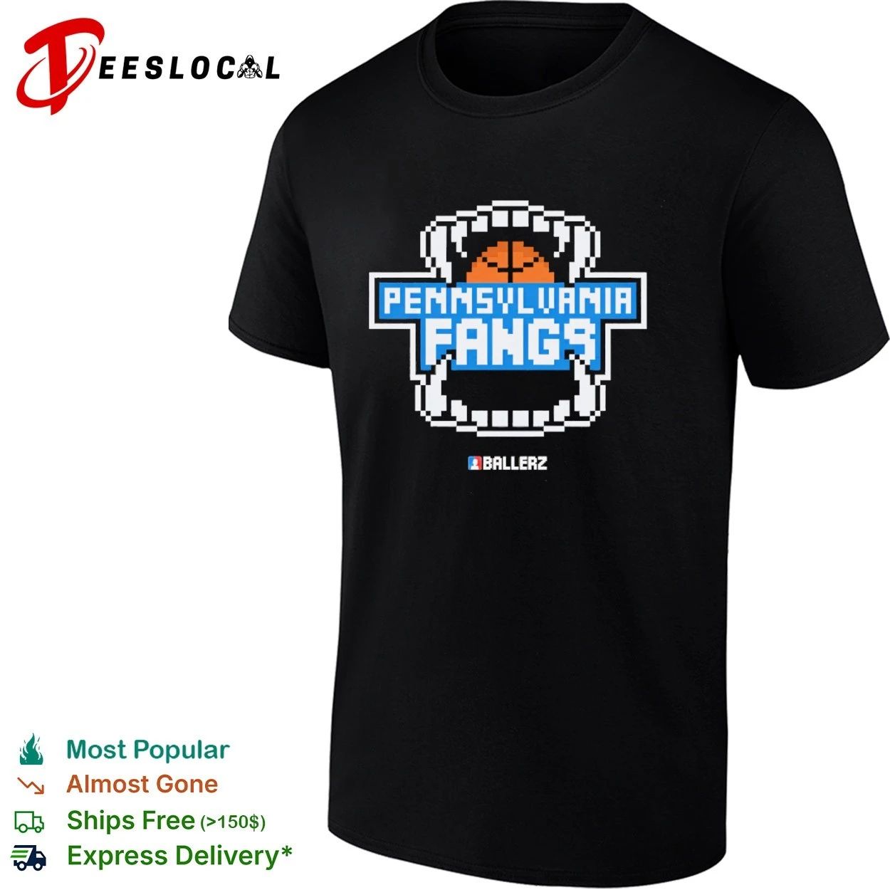 Pennsylvania Fangs Ballerz basketball T-shirt Unisex T-shirt, Sweatshirt, Hoodie, Long Sleeve Tee - T-Shirt, Sweatshirt, Hoodie