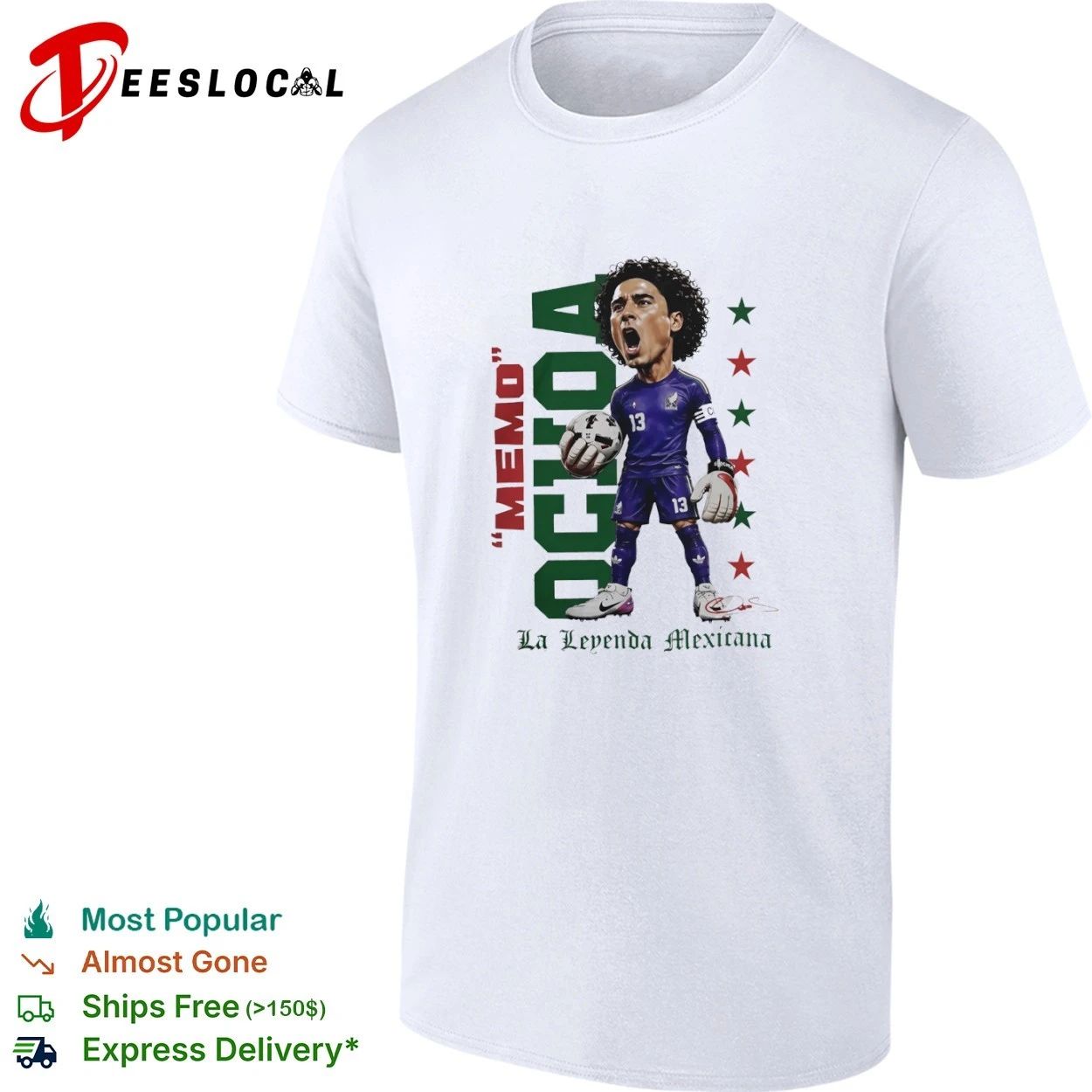 Memo Ochoa Mexico National Team La Leyenda Mexicana T-shirt Unisex T-shirt, Sweatshirt, Hoodie, Long Sleeve Tee - T-Shirt, Sweatshirt, Hoodie