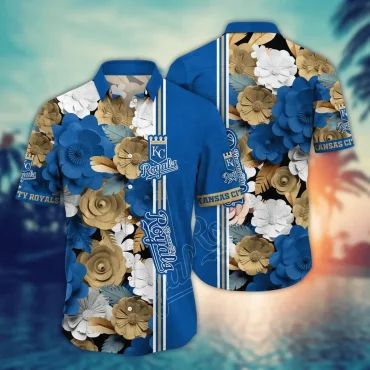 Kansas City Royals Tropical Summer Vibes Hawaiian Shirt Unisex T-shirt, Sweatshirt, Hoodie, Long Sleeve Tee - T-Shirt, Sweatshirt, Hoodie