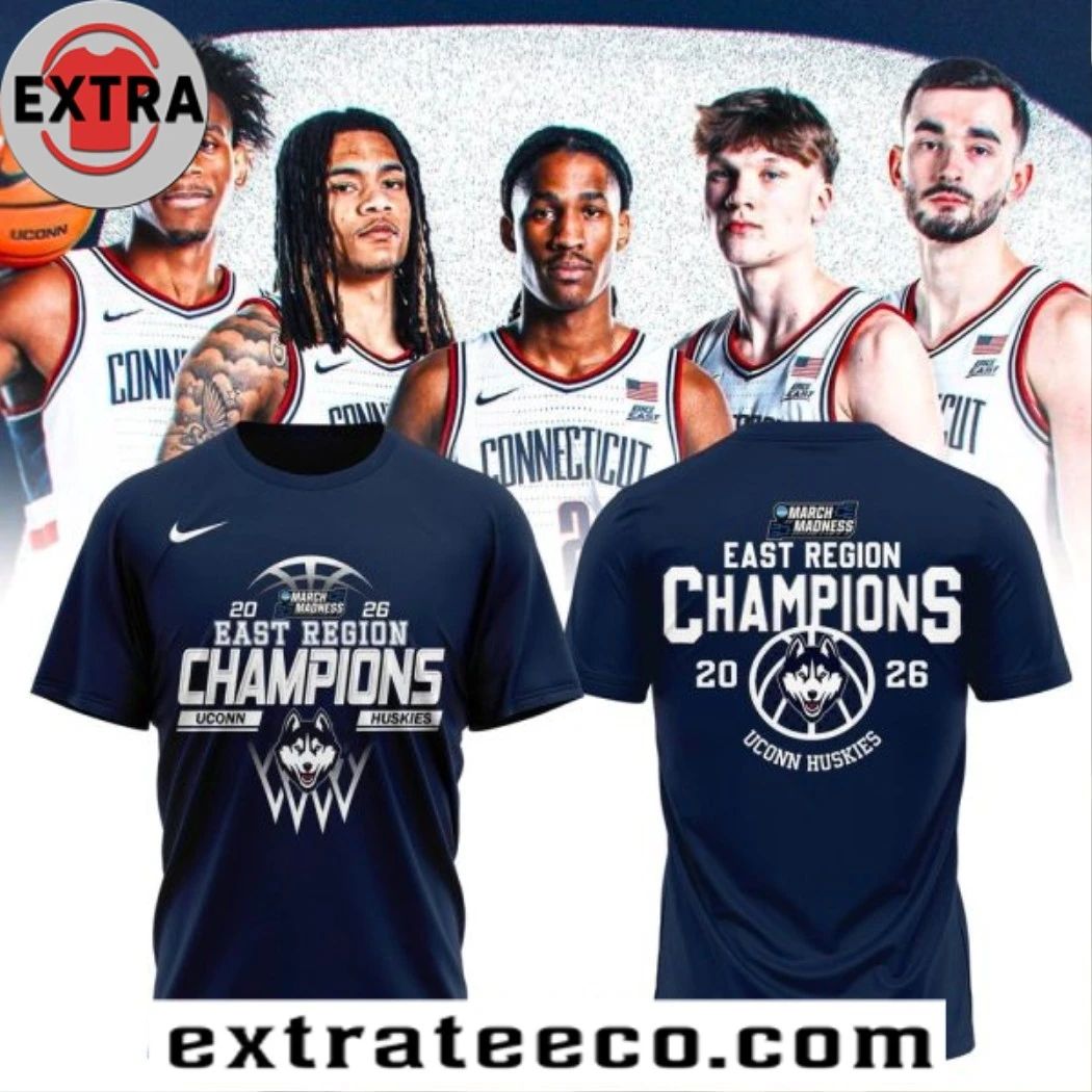 UConn Huskies East Region Champions 2026 Logo Two Sided Shirt- Top-Rated Gift for College Basketball Lovers - T-Shirt, Sweatshirt, Hoodie