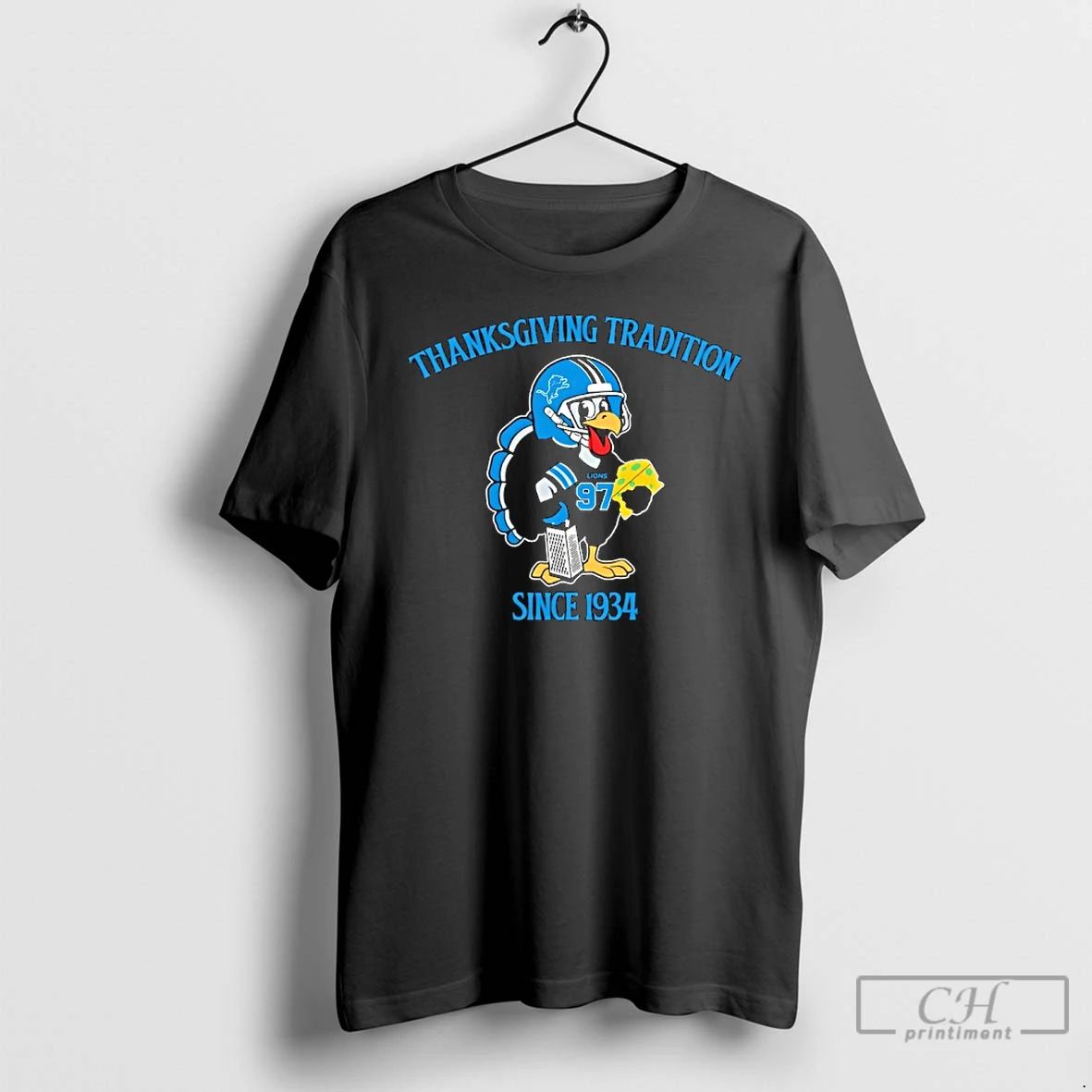 Premium Detroit Lions Thanksgiving Tradition Since 1934 T Shirts Unisex T-shirt, Sweatshirt, Hoodie, Long Sleeve Tee - T-Shirt, Sweatshirt, Hoodie
