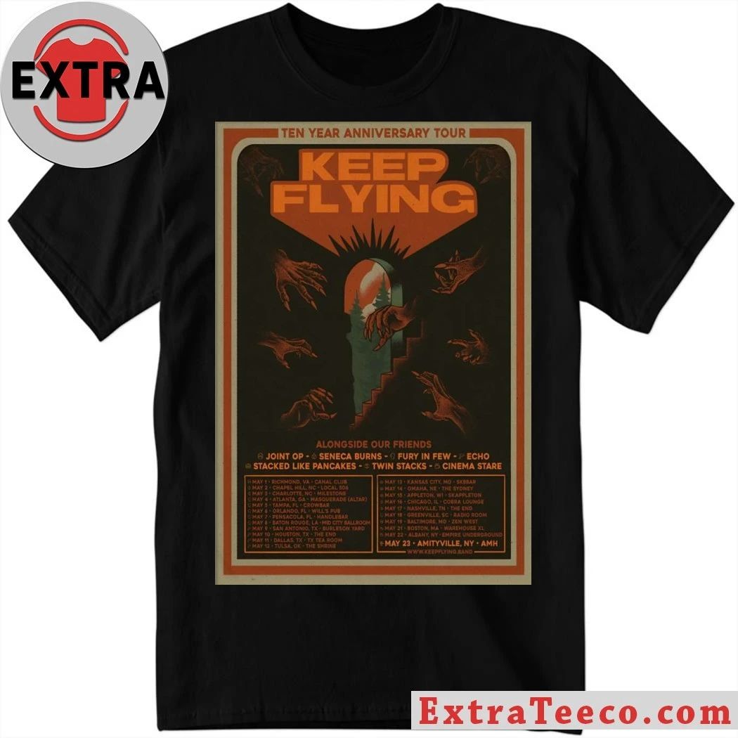 Keep Flying Ten Year Anniversary Tour 2026 Poster Shirt Unisex T-shirt, Sweatshirt, Hoodie, Long Sleeve Tee - T-Shirt, Sweatshirt, Hoodie