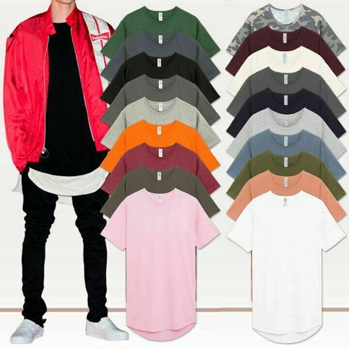 Mens BASIC HIPSTER T Shirts Casual Extended Longline Back Hip Hop Hemline Tee Unisex T-shirt, Sweatshirt, Hoodie, Long Sleeve Tee - T-Shirt, Sweatshirt, Hoodie
