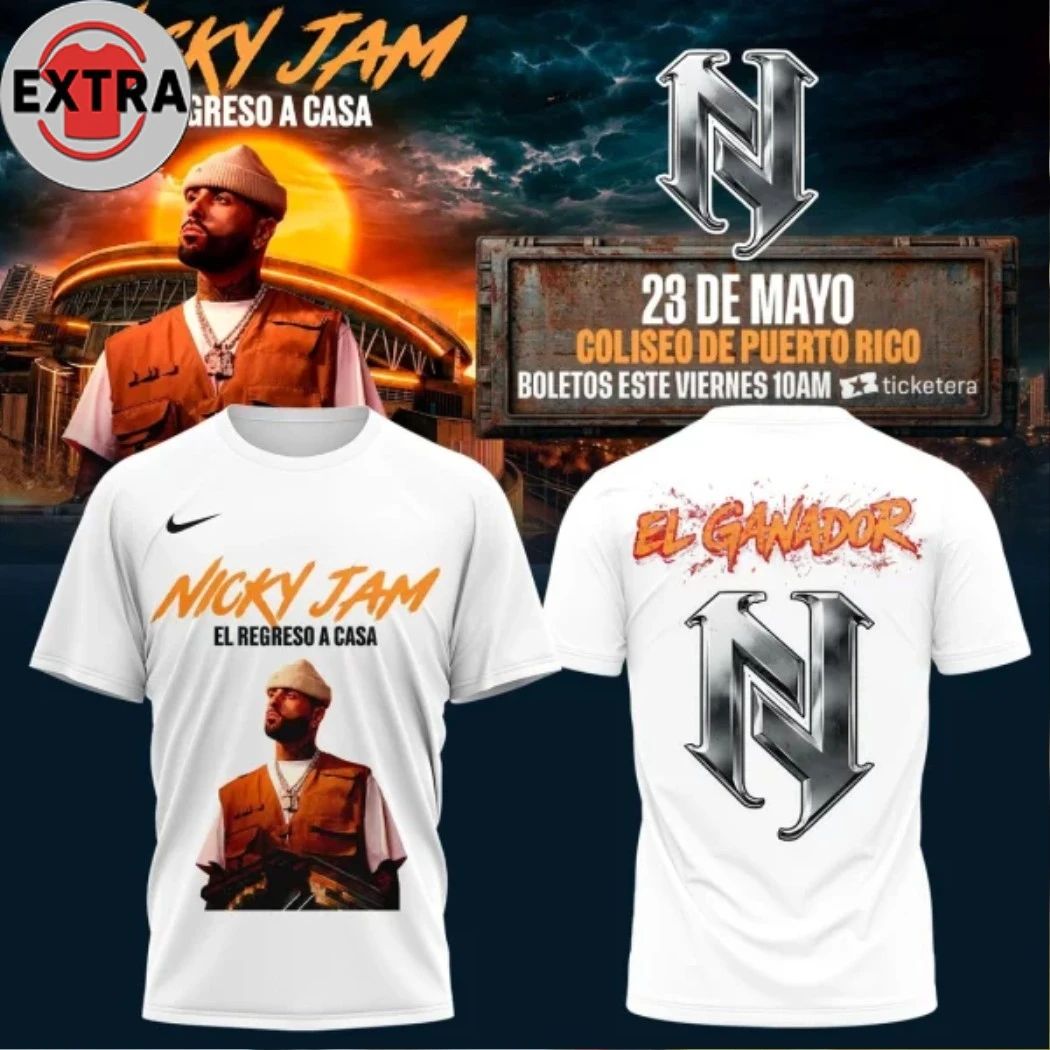Nicky Jam El Regreso a Casa Concert 2026 Edition For Fan T-Shirt  Perfect Gift for Men & Women - T-Shirt, Sweatshirt, Hoodie