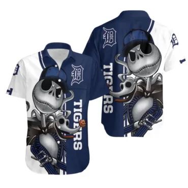 Detroit Tigers Skeleton Cool Hawaiian Shirt Unisex T-shirt, Sweatshirt, Hoodie, Long Sleeve Tee - T-Shirt, Sweatshirt, Hoodie